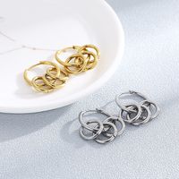 Fashion Geometric Plating Titanium Steel 18K Gold Plated Earrings main image 4