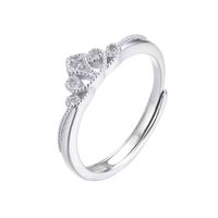 Simple Wind Diamond Crown Silver Ring Korean Version Of S925 Sterling Silver Temperament Ring main image 6