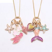 New Mermaid Pendant Alloy Pendant Box Chain Children Necklace main image 1
