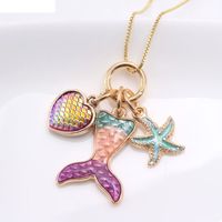 New Mermaid Pendant Alloy Pendant Box Chain Children Necklace main image 5
