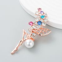 Broche De Girasol Con Diamantes De Imitación De Perlas Coreanas, Accesorios De Broche De Moda Al Por Mayor sku image 2
