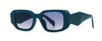 New Style Modern Solid Color Retro Square Frame Narrow Sunglasses sku image 4