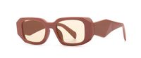 New Style Modern Solid Color Retro Square Frame Narrow Sunglasses sku image 5