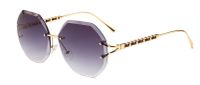 Frameless Diamond Cut Rope Imitation Leather Decorative Modern Retro Sunglasses sku image 1