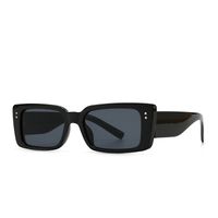 New Modern Retro Square Frame Narrow Rivet Sunglasses sku image 1