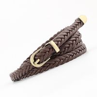 Basic Solid Color Pu Leather Alloy Women's Leather Belts sku image 12