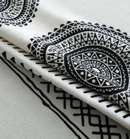 Bohemian Mandrel Printing Black Tassel Decoration Kitchen Curtain sku image 4