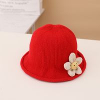 Autumn And Winter New Children's Sunflower Knitted Fisherman Hat Knitted Bag Set sku image 7
