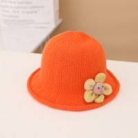 Autumn And Winter New Children's Sunflower Knitted Fisherman Hat Knitted Bag Set sku image 8