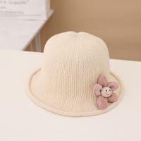 Autumn And Winter New Children's Sunflower Knitted Fisherman Hat Knitted Bag Set sku image 10