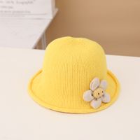 Autumn And Winter New Children's Sunflower Knitted Fisherman Hat Knitted Bag Set sku image 11
