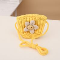 Autumn And Winter New Children's Sunflower Knitted Fisherman Hat Knitted Bag Set sku image 5