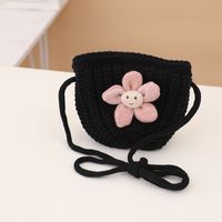 Autumn And Winter New Children's Sunflower Knitted Fisherman Hat Knitted Bag Set sku image 6
