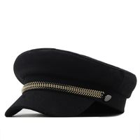 Autumn/winter Navy Hat European And American Chain Woolen Cloth Octagonal Navy Hat Flat Cap sku image 1