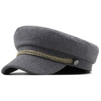 Autumn/winter Navy Hat European And American Chain Woolen Cloth Octagonal Navy Hat Flat Cap sku image 2