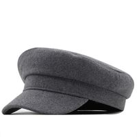 Autumn And Winter New Style Simple Solid Color Military Cap Retro Casual Wild Flat Cap Wholesale sku image 1