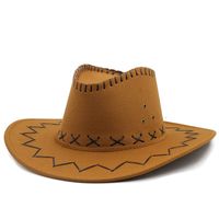 Western Cowboy Straw Hat Casual Chicken Skin Fleece Cowboy Hat Wholesale sku image 2