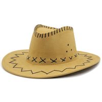 Western Cowboy Straw Hat Casual Chicken Skin Fleece Cowboy Hat Wholesale sku image 4