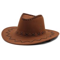 Western Cowboy Straw Hat Casual Chicken Skin Fleece Cowboy Hat Wholesale sku image 5