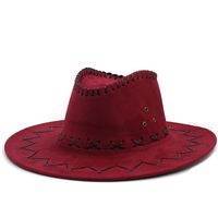 Western Cowboy Straw Hat Casual Chicken Skin Fleece Cowboy Hat Wholesale sku image 7
