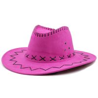 Western Cowboy Straw Hat Casual Chicken Skin Fleece Cowboy Hat Wholesale sku image 8