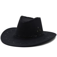 Western Cowboy Straw Hat Casual Chicken Skin Fleece Cowboy Hat Wholesale sku image 10