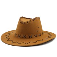 Western Cowboy Straw Hat Casual Chicken Skin Fleece Cowboy Hat Wholesale sku image 11