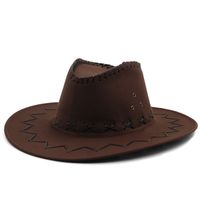 Western Cowboy Straw Hat Casual Chicken Skin Fleece Cowboy Hat Wholesale sku image 12