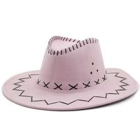 Western Cowboy Straw Hat Casual Chicken Skin Fleece Cowboy Hat Wholesale sku image 13
