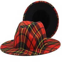 Black Outer Color Leopard Print Jazz Hat Autumn And Winter Warm Felt Hat Fashion Trend Hat sku image 4