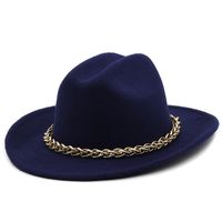 Chain Accessories Cowboy Hats Fall And Winter Woolen Jazz Hats Outdoor Knight Hats sku image 2