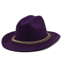 Chain Accessories Cowboy Hats Fall And Winter Woolen Jazz Hats Outdoor Knight Hats sku image 7