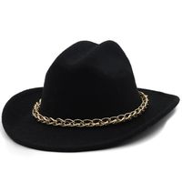 Chain Accessories Cowboy Hats Fall And Winter Woolen Jazz Hats Outdoor Knight Hats sku image 14