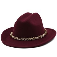 Chain Accessories Cowboy Hats Fall And Winter Woolen Jazz Hats Outdoor Knight Hats sku image 15