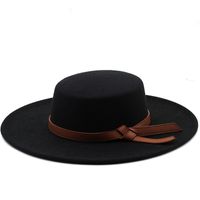 New Ring-shaped Flat-top Woolen Cloth Top Hat Fashion Flat-top Woolen Top Hat sku image 1