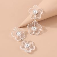 Simple Diamond Inlaid Exquiste Simple Fashion Transparent Flower Earrings main image 3