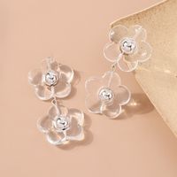 Simple Diamond Inlaid Exquiste Simple Fashion Transparent Flower Earrings main image 5