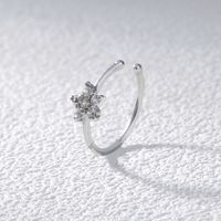 Copper Inlaid Zircon Five-pointed Star Snowflake Nose Ring sku image 1