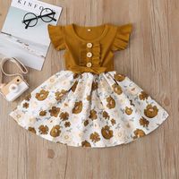 New Printing Fashion Stitching Bowknot Decor Children's Skirt Wholesale main image 1