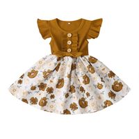New Printing Fashion Stitching Bowknot Decor Children's Skirt Wholesale main image 6
