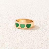 Romantique Belle Nouvelle Personnalité Bague Coeur Nectarine Goutte Verte main image 3