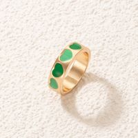 Romantic Lovely New Personalitygreen Drop Nectarine Heart Ring sku image 1