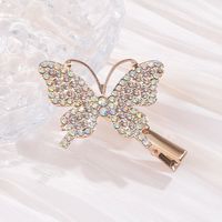 Rose Golden Tide Rhinestone Inlaid Butterfly Shape Hairpin Fashion Lady Hairpin main image 3