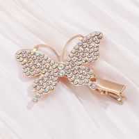 Rose Golden Tide Rhinestone Inlaid Butterfly Shape Hairpin Fashion Lady Hairpin main image 5