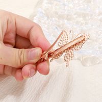 Rose Golden Tide Rhinestone Inlaid Butterfly Shape Hairpin Fashion Lady Hairpin main image 7