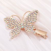 Rose Golden Tide Rhinestone Inlaid Butterfly Shape Hairpin Fashion Lady Hairpin main image 8