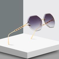 Frameless Diamond Cut Rope Imitation Leather Decorative Modern Retro Sunglasses main image 2