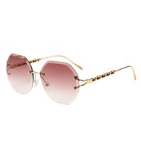 Frameless Diamond Cut Rope Imitation Leather Decorative Modern Retro Sunglasses main image 3