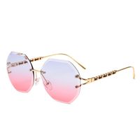 Frameless Diamond Cut Rope Imitation Leather Decorative Modern Retro Sunglasses main image 4
