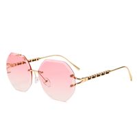 Frameless Diamond Cut Rope Imitation Leather Decorative Modern Retro Sunglasses main image 5